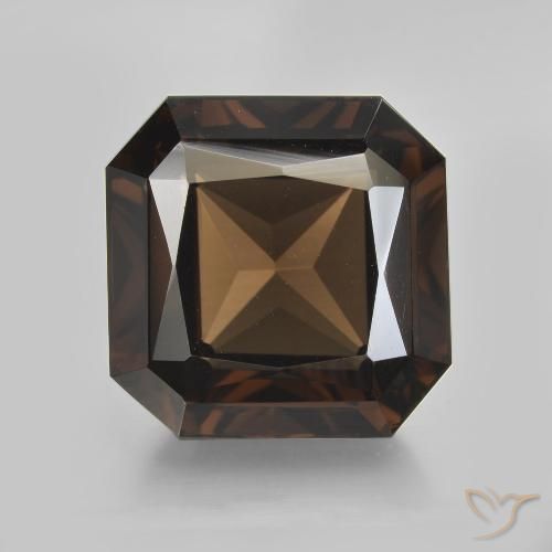 11.09ct Naturel Brun Quartz fumé, Taille émeraude, VVS