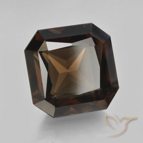 Quartz fumé Brun naturelle Octogone / coupe Émeraude, 11.09 ct, VVS