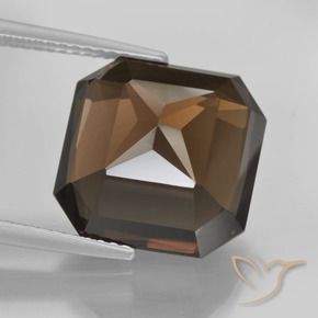 Quartz fumé Brun naturelle Octogone / coupe Émeraude, 11.09 ct, VVS