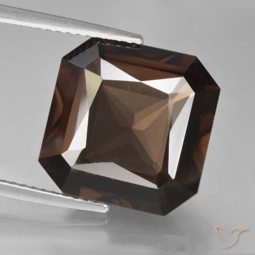 10.05ct Naturel Brun caryer Quartz fumé, Taille émeraude, VVS