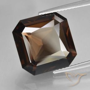 Quartz fumé Brun caryer naturelle Octogone / coupe Émeraude, 10.05 ct, VVS