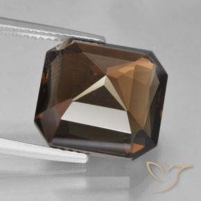 Quartz fumé Brun caryer naturelle Octogone / coupe Émeraude, 10.05 ct, VVS