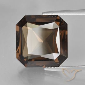 Quartz fumé Brun naturelle Octogone / coupe Émeraude, 10.90 ct, VVS-VS