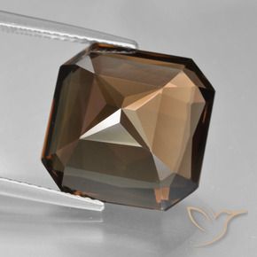 Quartz fumé Brun naturelle Octogone / coupe Émeraude, 10.90 ct, VVS-VS