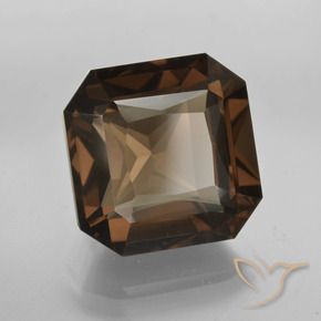 Quartz fumé Brun caryer naturelle Octogone / coupe Émeraude, 10.54 ct, VVS