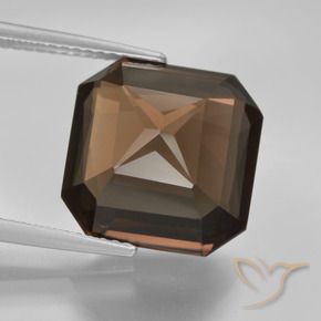 Quartz fumé Brun caryer naturelle Octogone / coupe Émeraude, 10.54 ct, VVS