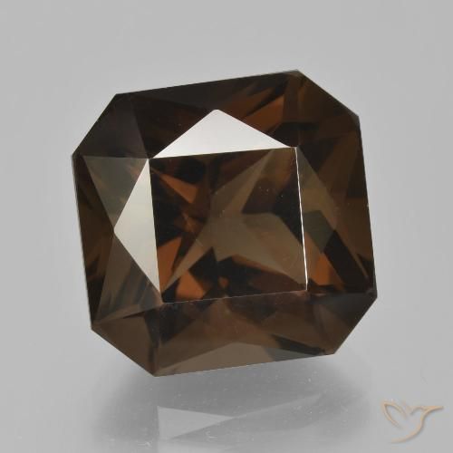 11.03ct Naturel Brun Quartz fumé, Taille émeraude, VVS