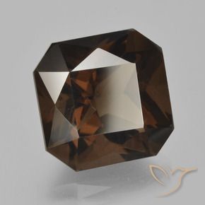 Quartz fumé Brun naturelle Octogone / coupe Émeraude, 11.03 ct, VVS