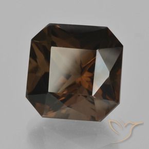Quartz fumé Brun rougeâtre naturelle Octogone / coupe Émeraude, 11.09 ct, VVS