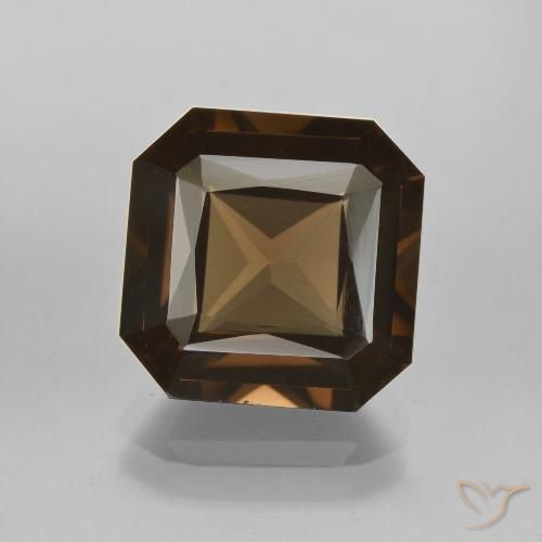 6.62ct Naturel Marron foncé Quartz fumé, Taille émeraude, VVS-VS