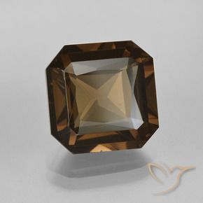 Quartz fumé Marron foncé naturelle Octogone / coupe Émeraude, 6.62 ct, VVS-VS