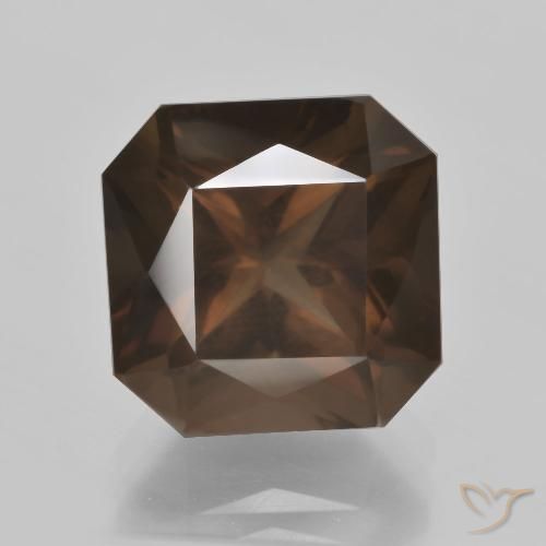 7.50ct Naturel Brun moyen Quartz fumé, Taille émeraude, VS