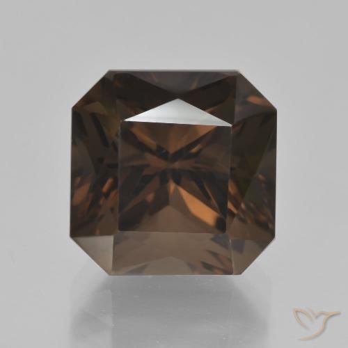 8.07ct Naturel Bleu foncé Quartz fumé, Taille émeraude, VVS