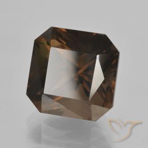 Quartz fumé Bleu foncé naturelle Octogone / coupe Émeraude, 8.07 ct, VVS