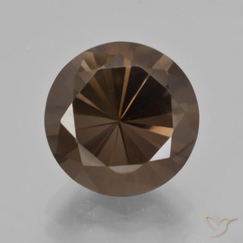 5.97ct Naturel Marron foncé Quartz fumé, Tour, VVS
