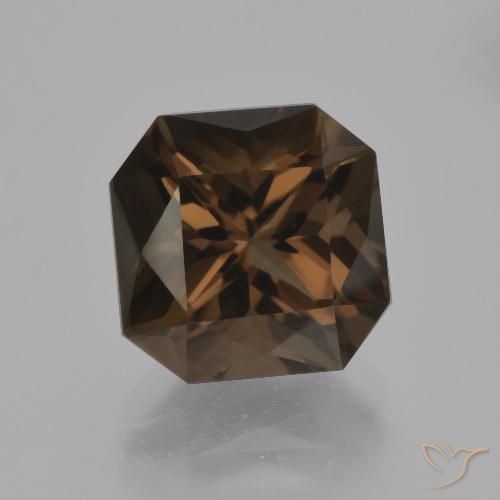 5.46ct Naturel Marron ambré Quartz fumé, Taille émeraude, VVS-VS