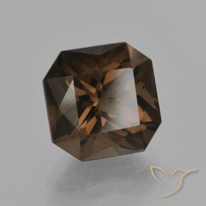 Quartz fumé Marron ambré naturelle Octogone / coupe Émeraude, 5.46 ct, VVS-VS