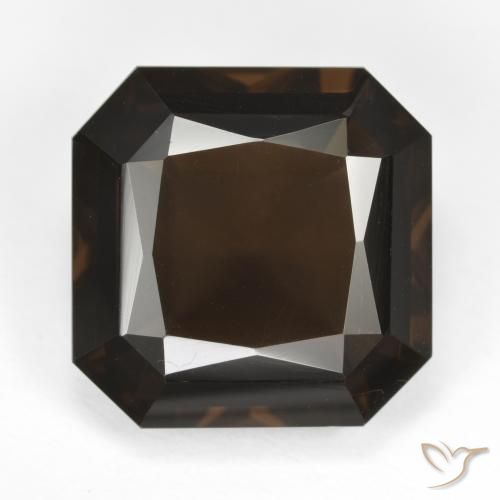 11.86ct Naturel Marron foncé Quartz fumé, Taille émeraude, VVS