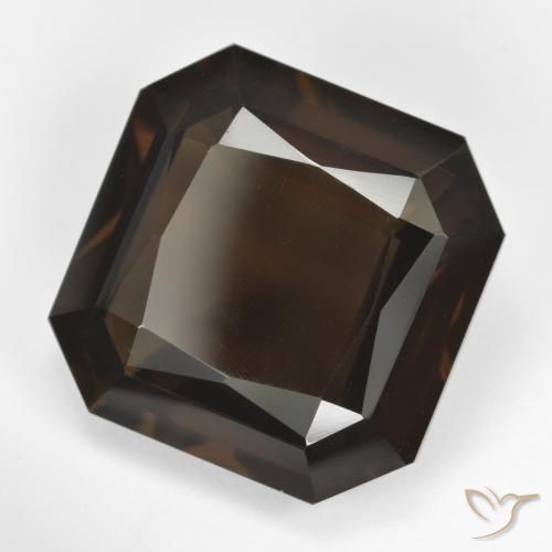 Quartz fumé Marron foncé naturelle Octogone / coupe Émeraude, 11.86 ct, VVS