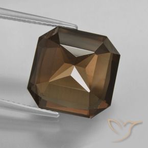 Quartz fumé Marron ambré naturelle Octogone / coupe Émeraude, 12.25 ct, VVS