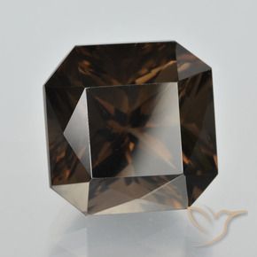 Quartz fumé Brun chocolat naturelle Octogone / coupe Émeraude, 12.53 ct, VVS