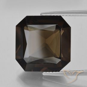 Quartz fumé Marron ambré naturelle Octogone / coupe Émeraude, 13.20 ct, VVS