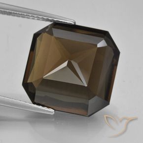 Quartz fumé Marron ambré naturelle Octogone / coupe Émeraude, 13.20 ct, VVS