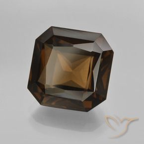 Quartz fumé Marron ambré naturelle Octogone / coupe Émeraude, 7.63 ct, VVS