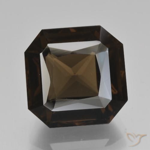 7.81ct Naturel Bleu foncé Quartz fumé, Taille émeraude, VVS