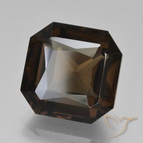 Quartz fumé Bleu foncé naturelle Octogone / coupe Émeraude, 7.81 ct, VVS