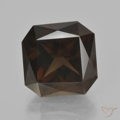 8.35ct Naturel Brun chocolat profond Quartz fumé, Taille émeraude, VVS