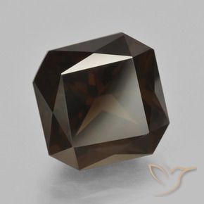 Quartz fumé Brun chocolat profond naturelle Octogone / coupe Émeraude, 8.35 ct, VVS