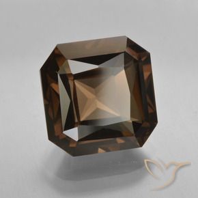 Quartz fumé Brun rougeâtre naturelle Octogone / coupe Émeraude, 8.21 ct, VVS