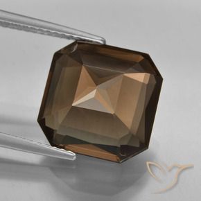 Quartz fumé Brun rougeâtre naturelle Octogone / coupe Émeraude, 8.21 ct, VVS