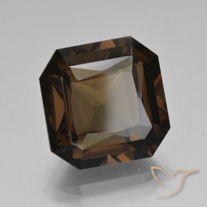 Quartz fumé Marron ambré naturelle Octogone / coupe Émeraude, 8.61 ct, VVS