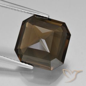 Quartz fumé Marron ambré naturelle Octogone / coupe Émeraude, 8.61 ct, VVS