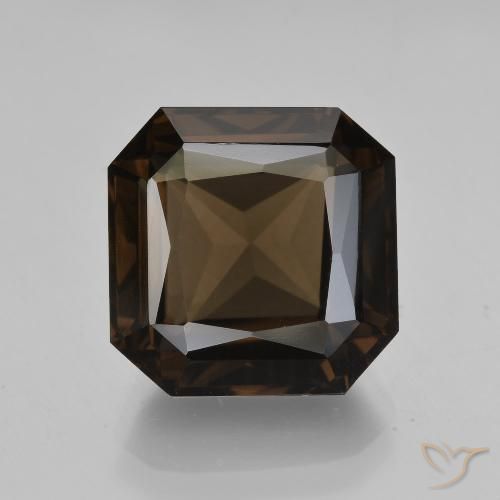 8.83ct Naturel Marron foncé Quartz fumé, Taille émeraude, VVS-VS