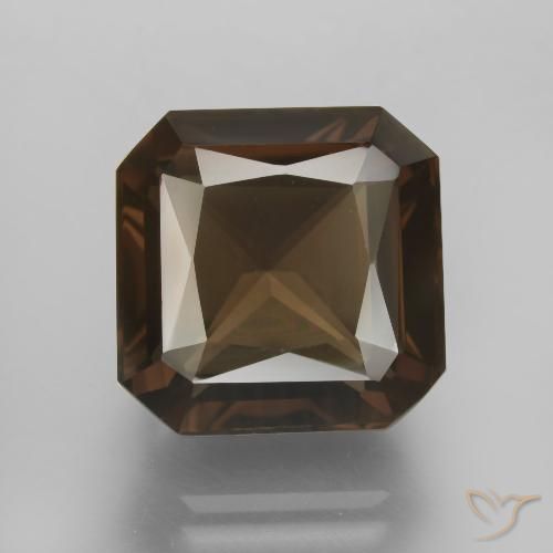 9.55ct Naturel Brun moyen Quartz fumé, Taille émeraude, VVS