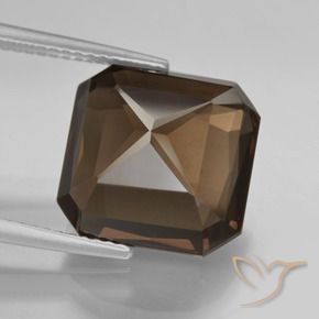 Quartz fumé Brun moyen naturelle Octogone / coupe Émeraude, 9.55 ct, VVS