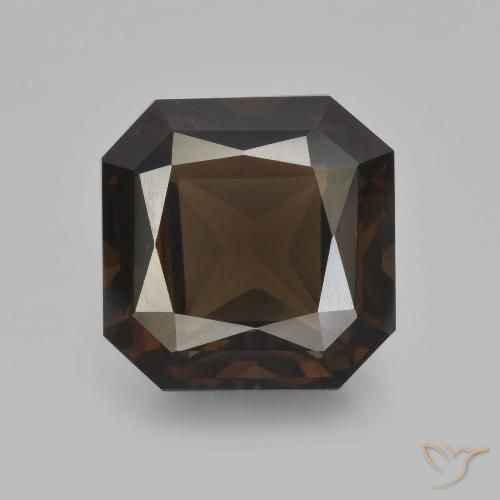 9.40ct Naturel Marron foncé Quartz fumé, Taille émeraude, VVS