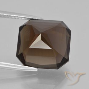 Quartz fumé Marron foncé naturelle Octogone / coupe Émeraude, 9.40 ct, VVS