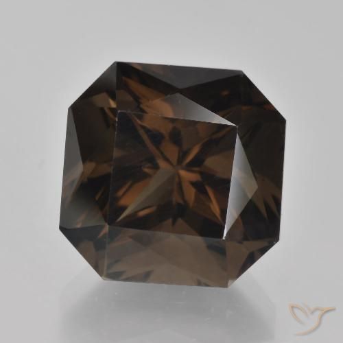 9.24ct Naturel Marron ambré Quartz fumé, Taille émeraude, VVS