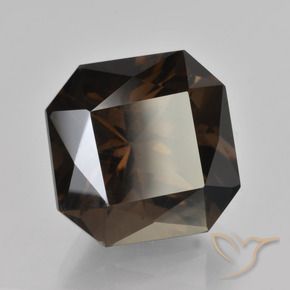 Quartz fumé Marron ambré naturelle Octogone / coupe Émeraude, 9.24 ct, VVS