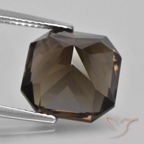 Quartz fumé Marron ambré naturelle Octogone / coupe Émeraude, 9.24 ct, VVS