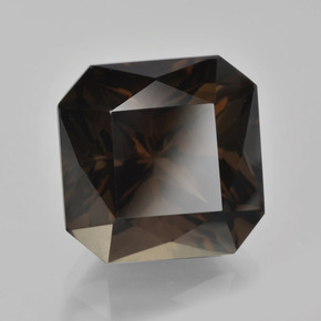 Quartz fumé marron naturelle taille émeraude, 9,30 ct, VVS