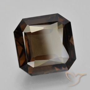 Quartz fumé Bleu foncé naturelle Octogone / coupe Émeraude, 9.19 ct, VVS-VS