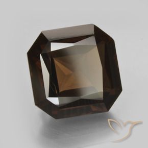 Quartz fumé Brun naturelle Octogone / coupe Émeraude, 9.17 ct, VVS-VS