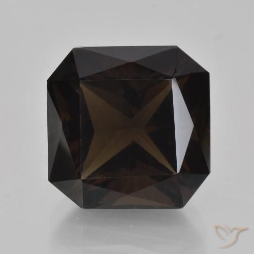 9.38ct Naturel Marron foncé Quartz fumé, Taille émeraude, VVS