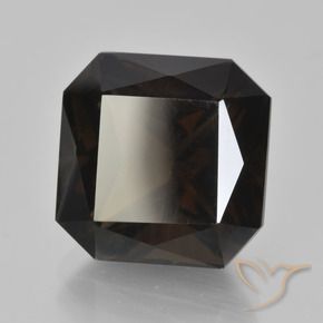 Quartz fumé Marron foncé naturelle Octogone / coupe Émeraude, 9.38 ct, VVS