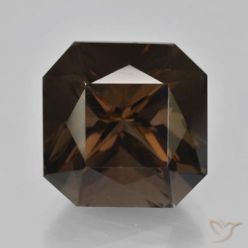10.05ct Naturel Marron ambré Quartz fumé, Taille émeraude, VVS